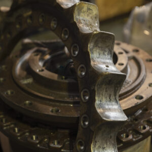 hydraulic pump in service, close up